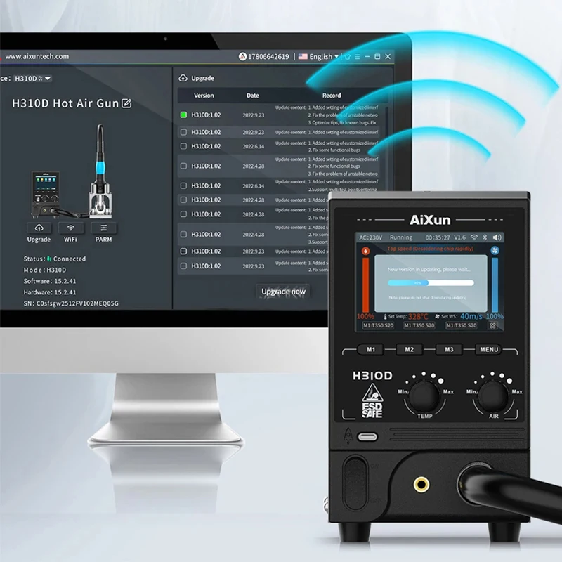 Stazione di saldatura AIXUN H310D riparazione elettronica saldatura dissaldatura controllo accurato della temperatura stazione di rilavorazione ad