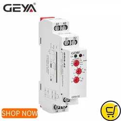 GEYA GRI8-01/02 Under Current Sensor Relay AC 24V-240V Current Control Relays 0.05A 1A 2A 5A 8A 16A Over Current Relay