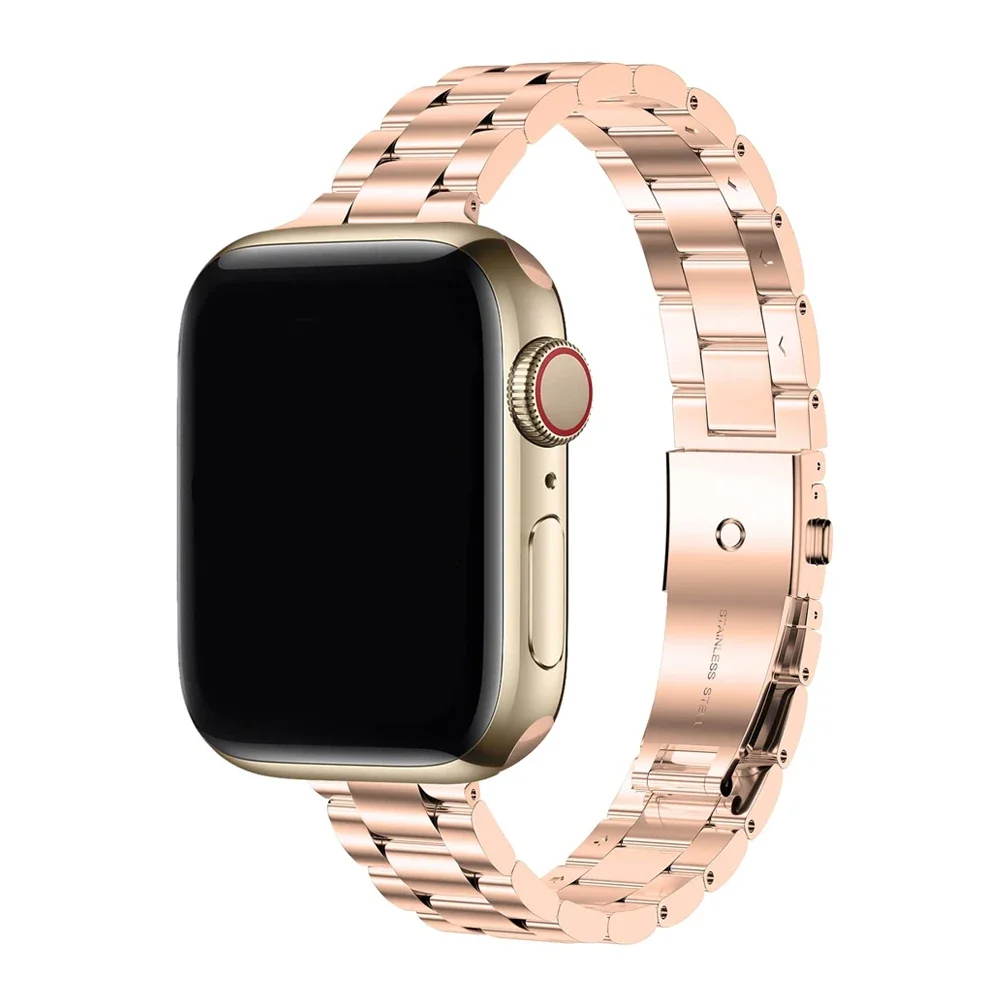 حلقة رفيعة لساعة أبل 41 ملم 40 ملم 38 ملم حزام سلسلة من الفولاذ المقاوم للصدأ لسوار iWatch 9 8 7 6 5 SE 44 ملم 45 ملم الترا 49 ملم #5