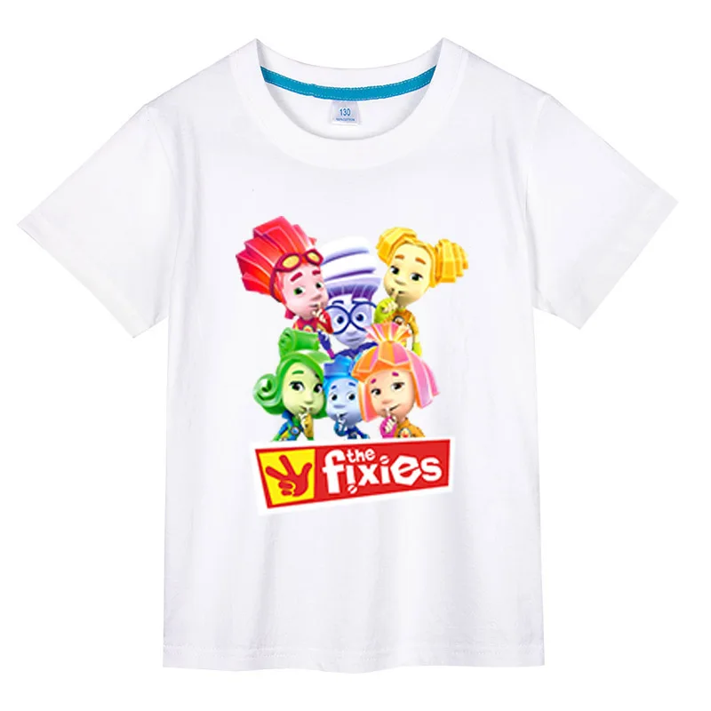 Cartoon Anime The Fixies t shirt Kids Summer Short Sleeves T-shirts for Boys Girls Clothing Tops Casual Children Tees Costume