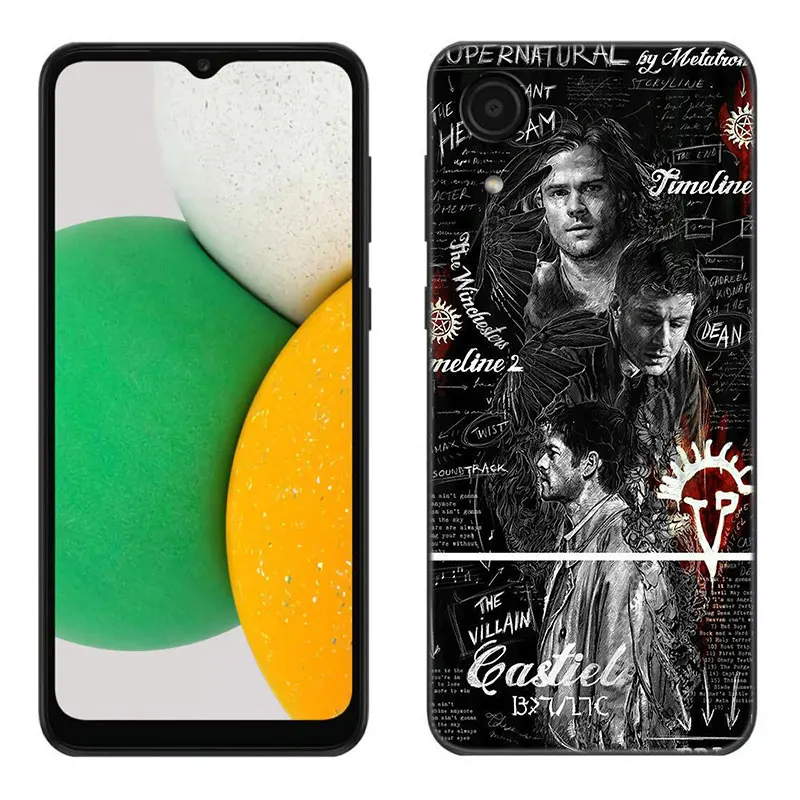 Supernatural Phone Case For Samsung Galaxy A01 A03 Core A04 E A02 A05 A10 A20 A21 A30 A50 S A6 A8 + A7 2018 Black Silicone Cover