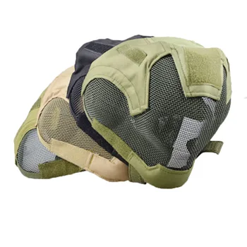 Maska do airsoftu pełna twarz gra wojenna siatka stalowa głowy Paintbal maska ochronna taktyczną pełną maskę V6
