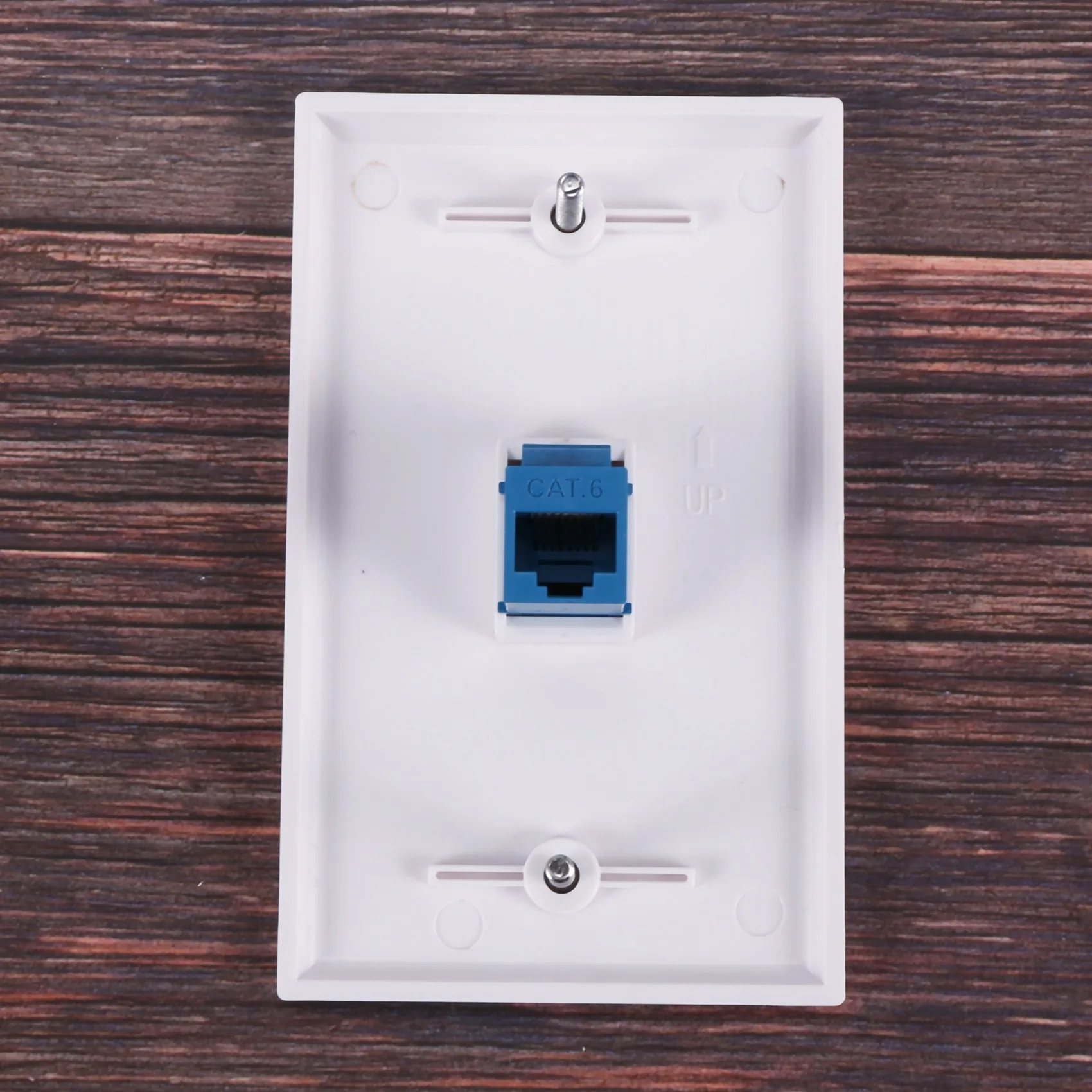 

Fine! 4x Cat6 Ethernet Wall Plate Outlet 1 Port RJ45 Network Female To Female Keystone Wall Coupler Jack Plate White & Blue