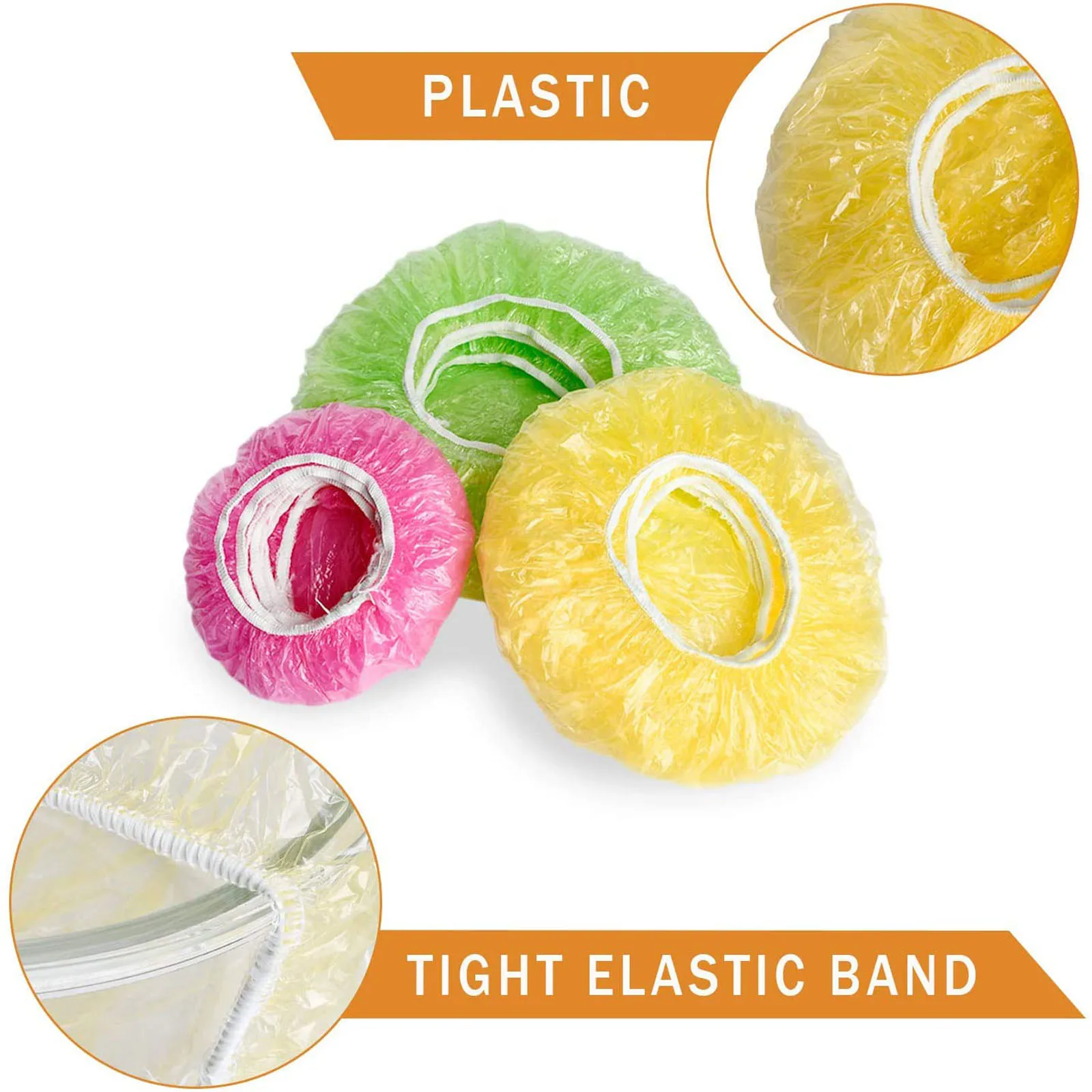 

30/60pcs Disposable Elastic Cling Film Kitchen Food Fresh Keeping Plastic Cling Wrap For Leftover Fruits Bowls Cups Saran Wrap