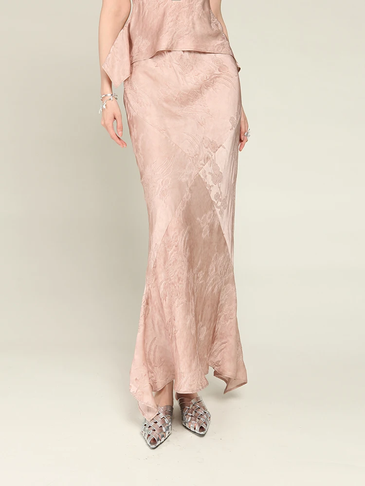 

Летняя новинка MIAHAN: Винтажная шелковая юбка-русалка в китайском стиле, приталенная, длинная, однотонная, для вечерних выходов