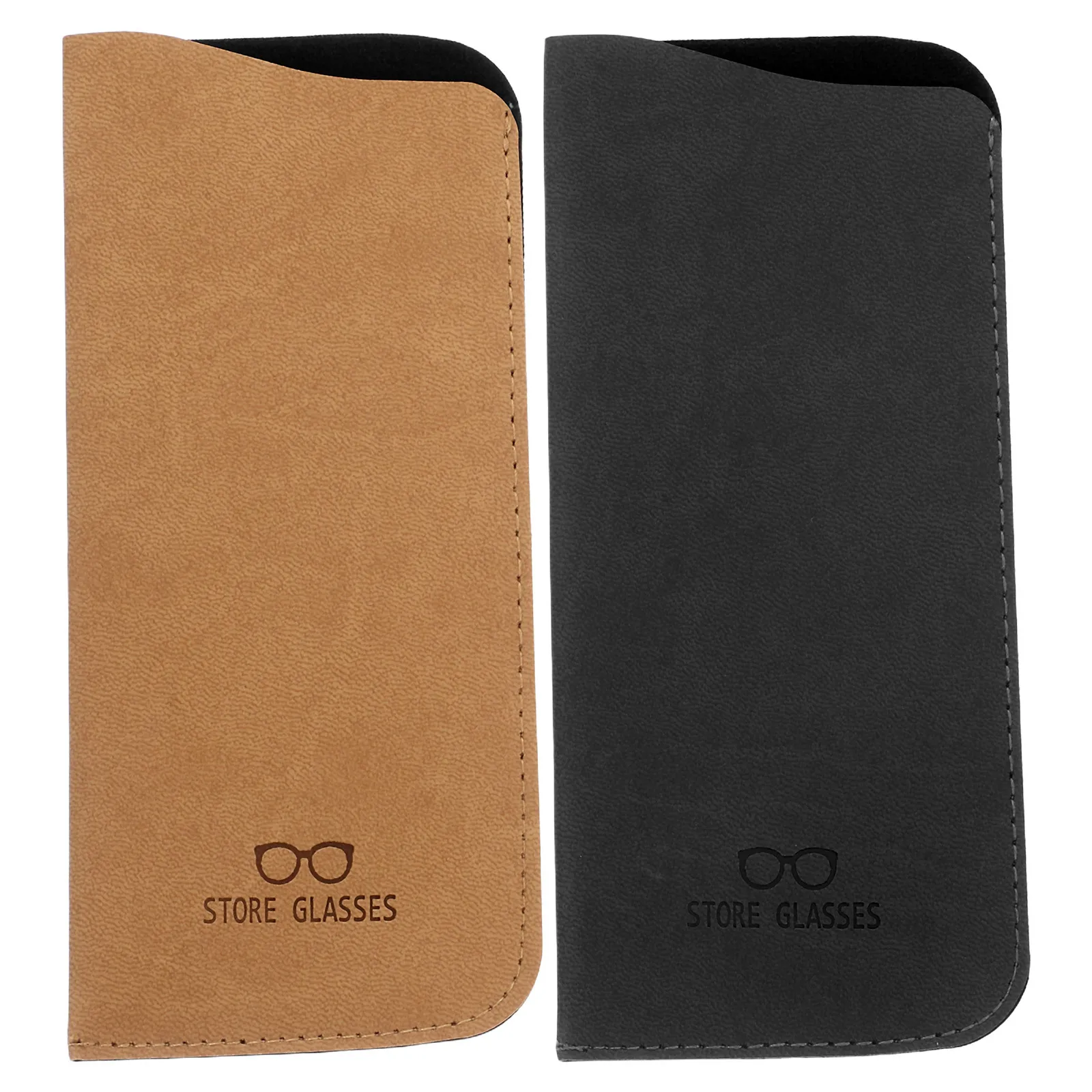 

2Pcs Soft Glasses Bag Vintage PU Eyewear Case for Men Reading Sunglasses Protective Pouch Storage Travel Slim Sleeve