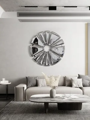 Metal Petals Hanging Wall Decoration, Living Room, Hotel Model Room, TV Background, Stainless Steel, Wall Hanging