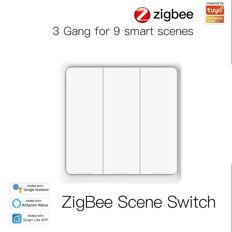 Commutateur de scène intelligent Tuya, contrôleur à bouton-poussoir, application Gateway Smart Life, 12 scènes, 4 gangs