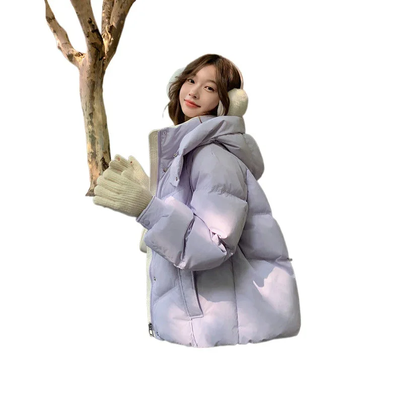 90 سترة قصيرة من ريش البط الأبيض للنساء في شتاء 2025 سترة صغيرة جديدة فضفاضة بلون متوسط سميك ومقاومة للبرد #4