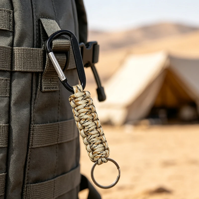 30PCS-Umbrella rope mountaineering buckle key chain, seven-core umbrella rope woven key chain, outdoor mountaineering camping