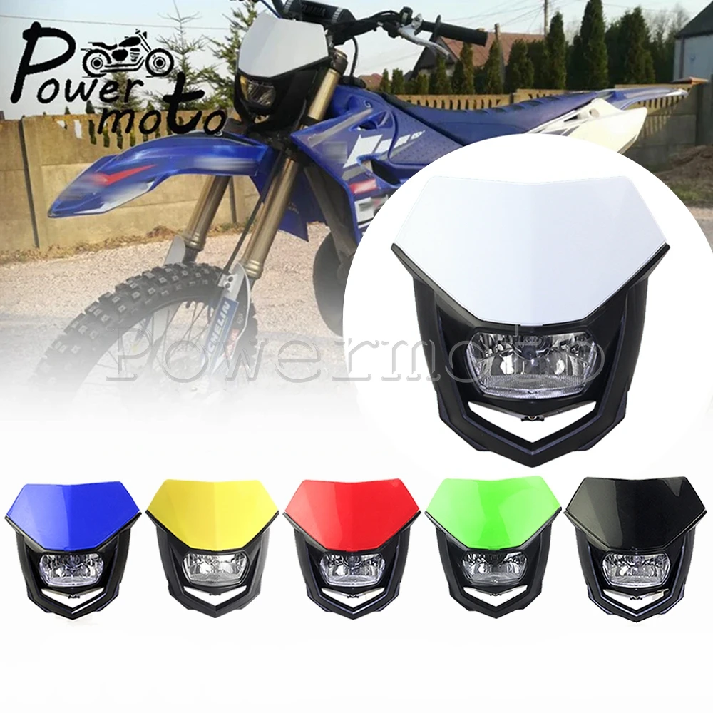 Dual Sport Motocross Enduro MX Headlight Universal Running Front Lamp Mask for Yamaha WR250 YZF WR 450 Honda Kawasaki KLX XR CRF