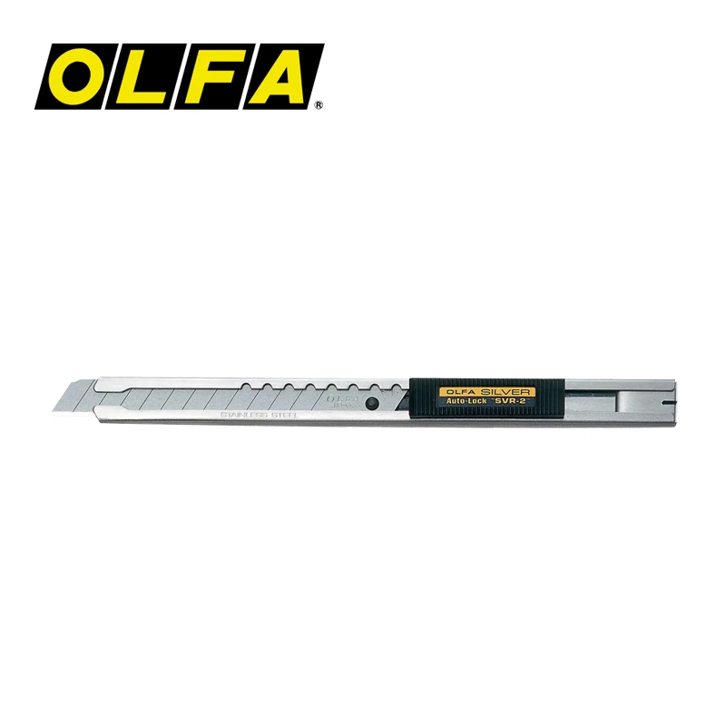 

OLFA SVR-2 Stainless Steel Cutter 9mm Auto-Lock Utility Knife Professional Graphics Knife for Paper Decals Sticker Cutting Tools