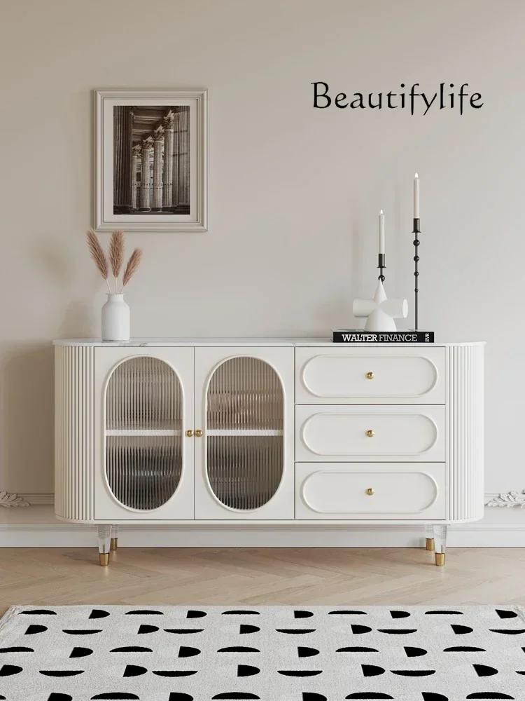 

X French Cream Style Stone Plate Sideboard Cabinet Living Room Home Locker