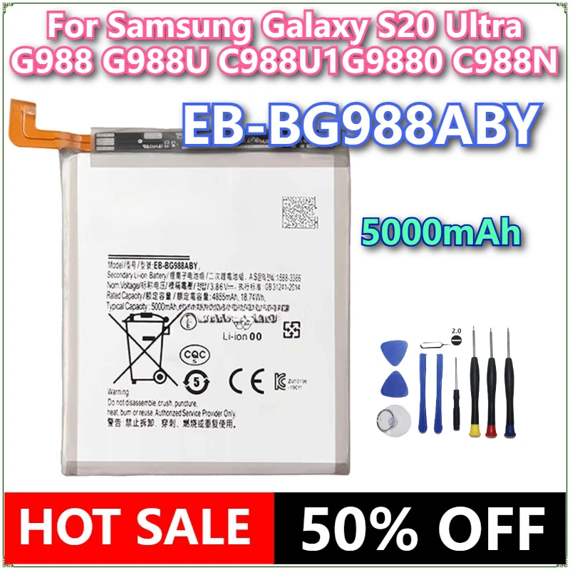 

Brand New EB-BG988ABY 5000mah Replacement Mobile Phone Battery For Samsung Galaxy S20 Ultra G988 G988U C988U1G9880 C988N +tools