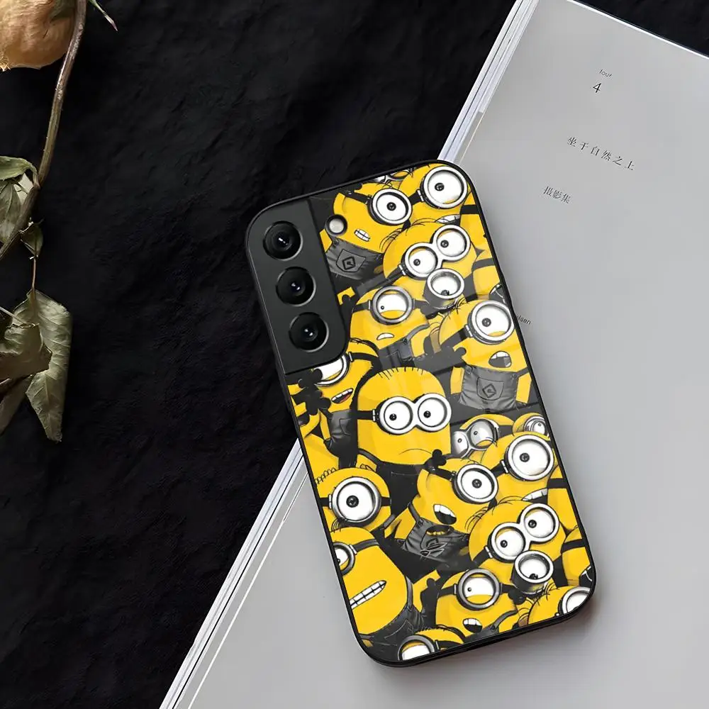 Minionses-Funda De Cristal Para TeléFono Samsung Galaxy S21 S25 S22 S20 S24 S23 Ultra Fe Plus A16 A34 A54 A24
