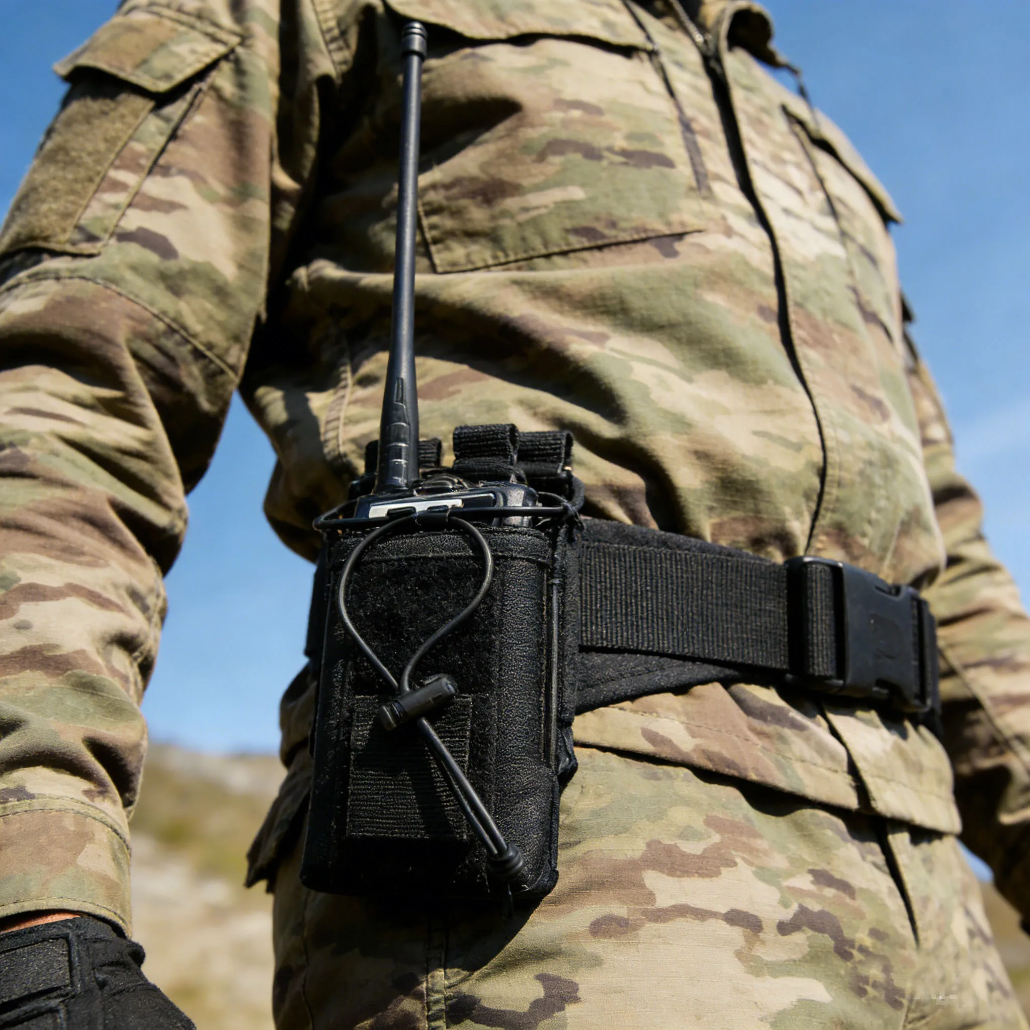 Tactical Walkie-Talkie Bag Radio Case Intercom Universal Pouch for Duty Belt Radio Holster Hiking Hunting Camping Adventure