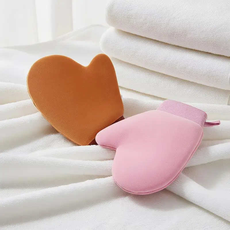 Body Lotion Glove Self-Tanning Mitt Double-Sided Prevents Sticky Hands Applicator Quick Dry Flocking Glove Makeup Applicator