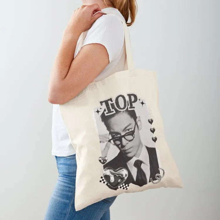 

TOP Choi Seung-hyun Korean Actor Black and White Collage Design Tote Bag eco pack shopper bag women