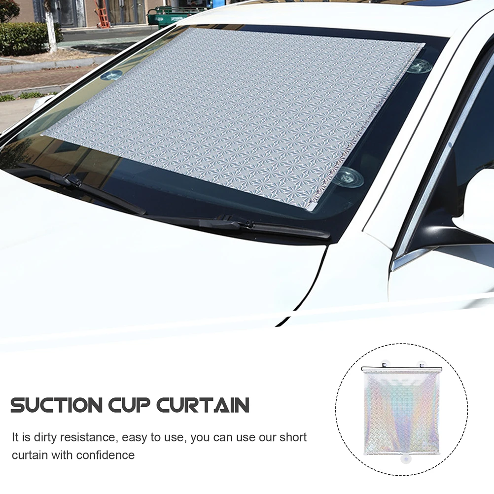 

Window Shades for Home Sun Block Suction Cup Mount Easy Install Telescopic Room Curtain for Kitchen Privacy and Light Control