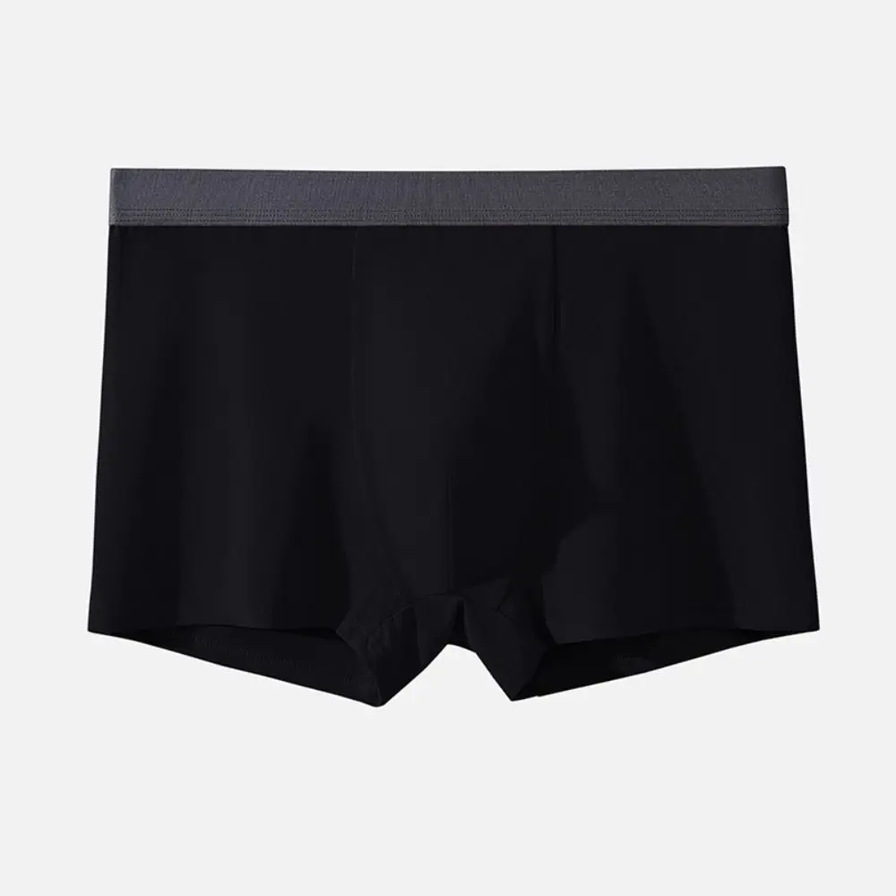 Comfortable Solid Color Men's Boxer Briefs Thin Mid Waist Cotton Boxer Shorts Simple Sport Style Underwear for Men Boy