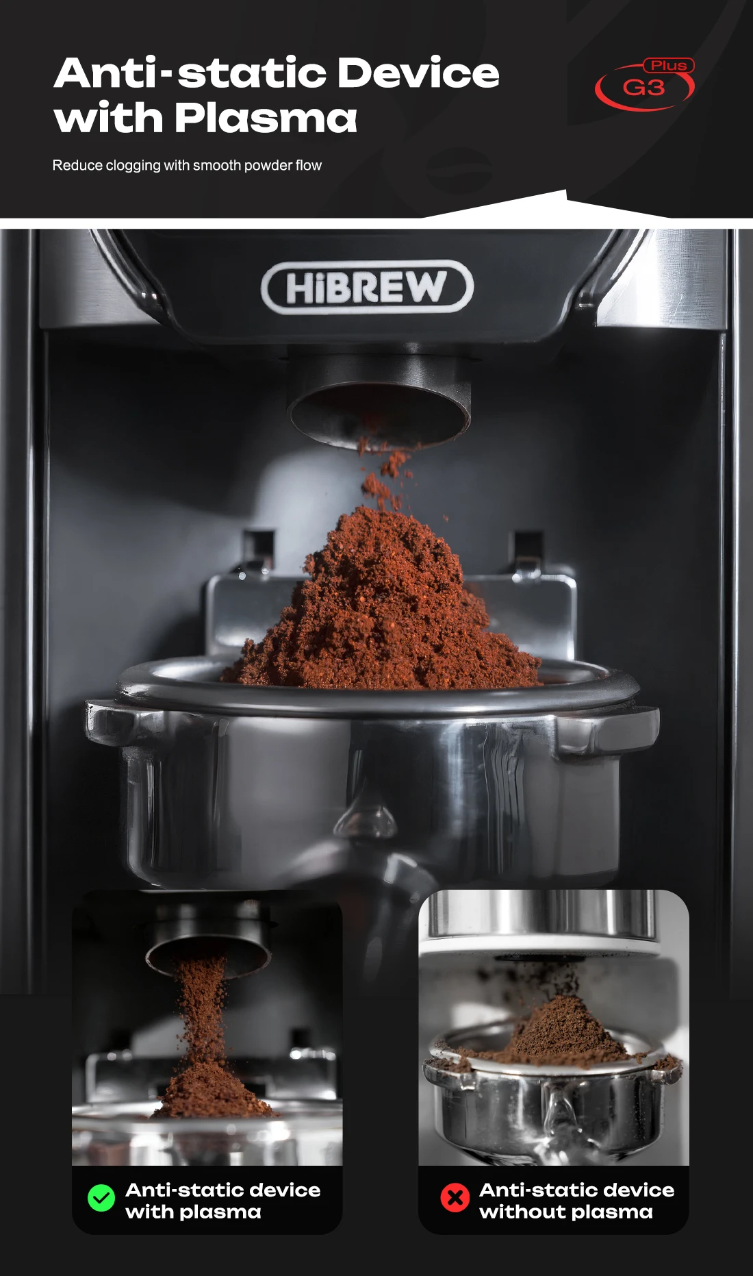 HiBREW G3 Plus 48mm Konische Mahlscheiben Elektrische Kaffeemühle Kompakte Tragbare Kaffeebohnenmühle für Espresso und Türkischen Kaffee – Detail 13