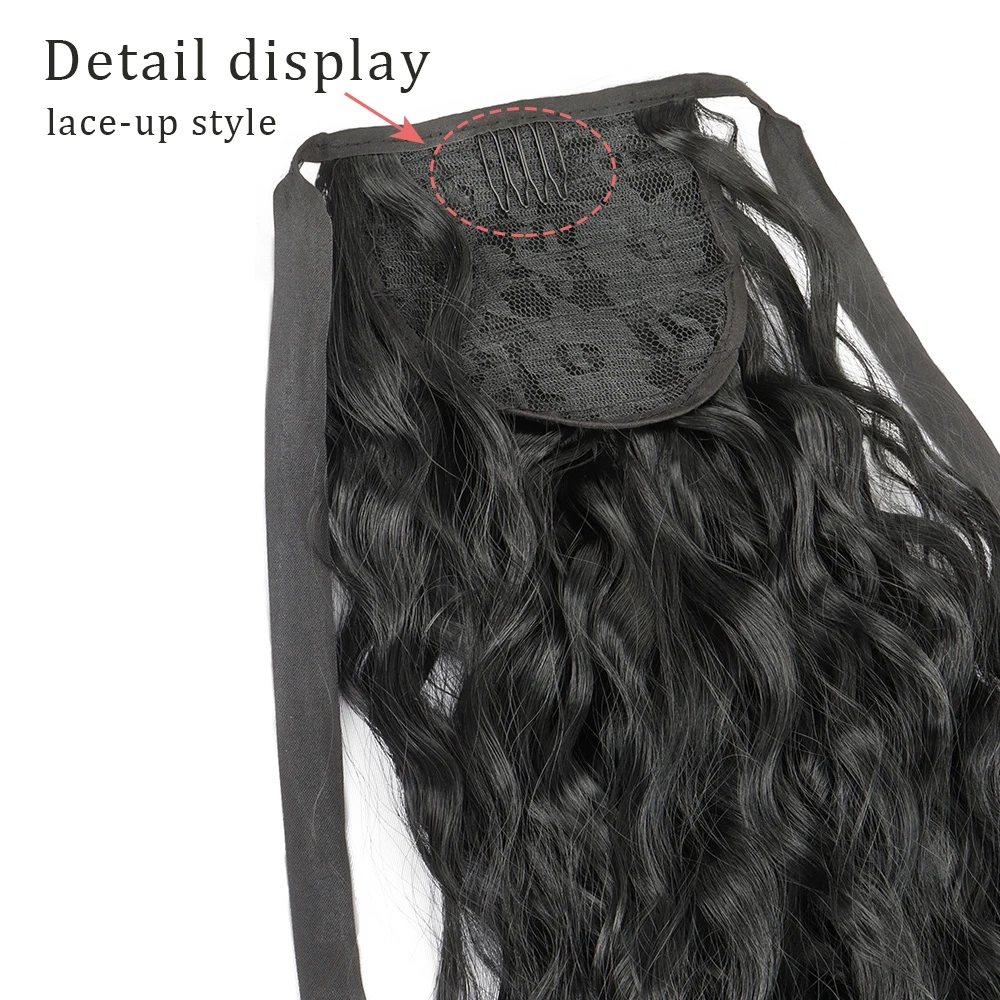 34Inch Synthetic Long Afro Kinky Curly Drawstring Ponytail Hair Extensions Natural Hairpiece Accessories for Women