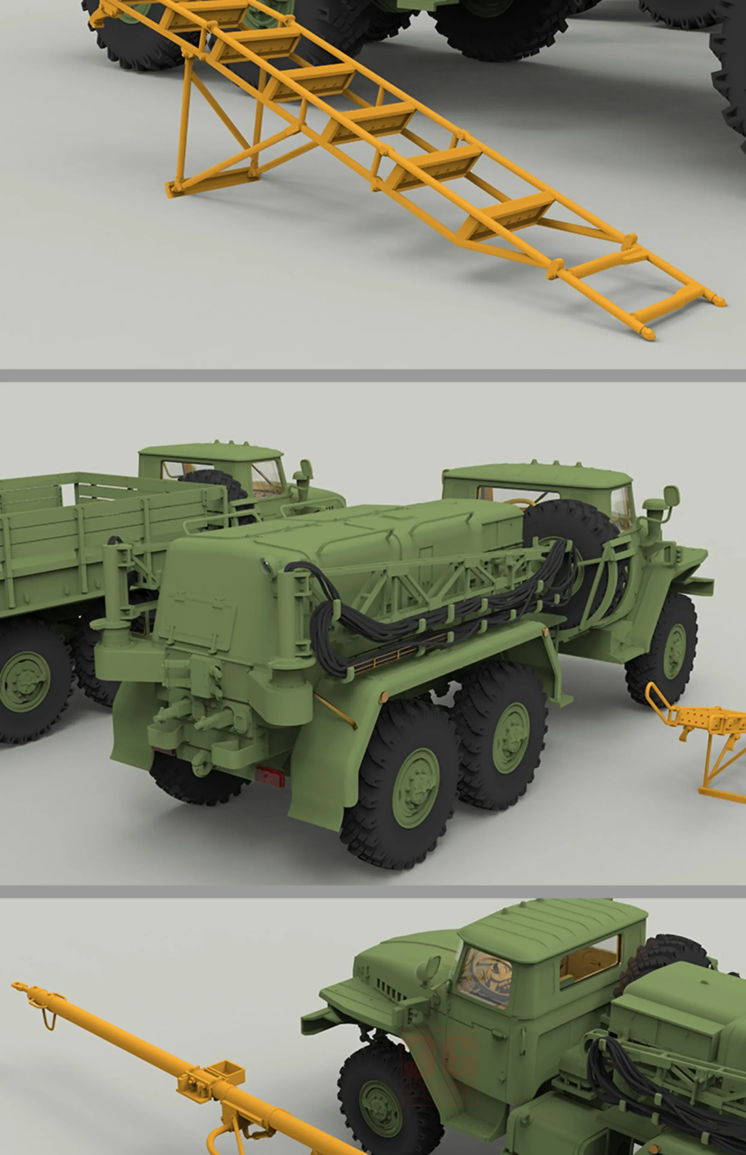 ZIMI MODEL Assembled Model Kit ZM80159 4320.APA-5D Truck, Dual Truck 1/48 Scale