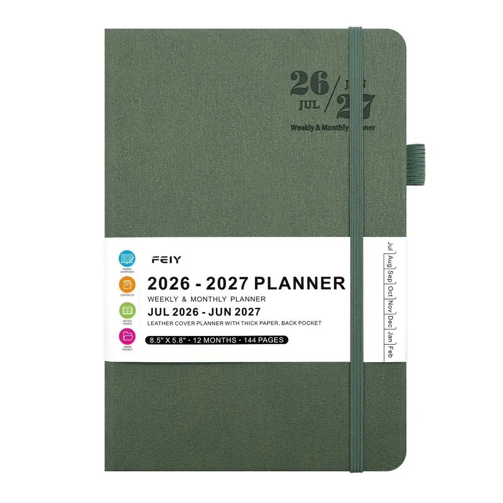 A5 2026-2027 Schedule Book Simple English Agenda Planner Notebook Convenient Multi Functional Time Management Planner Students