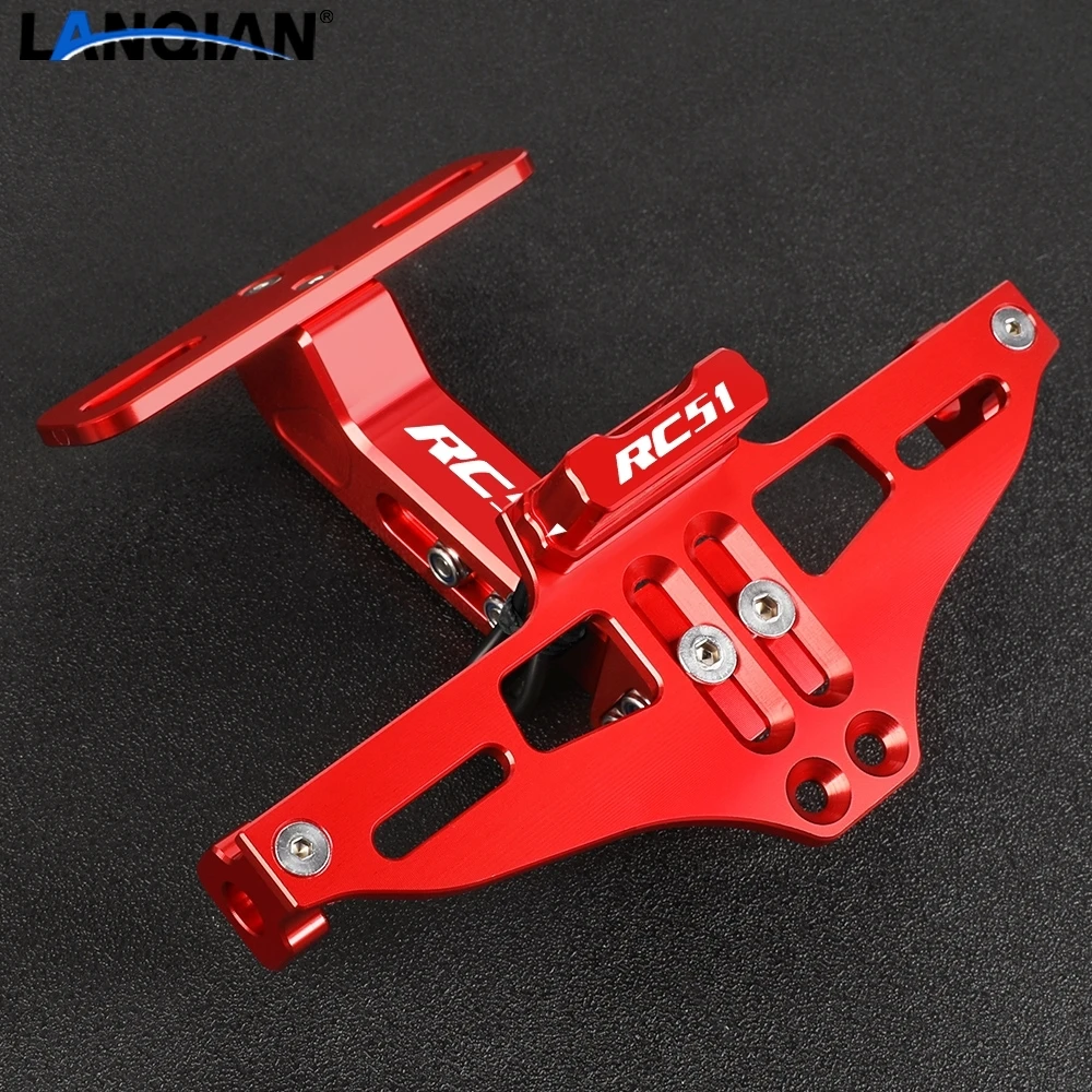 

FOR HONDA RC51 RC 51 2000 - 2023 2022 Motorcycle Fender Eliminator Adjustable License Plate Holder Bracket LED Turn Signal Light
