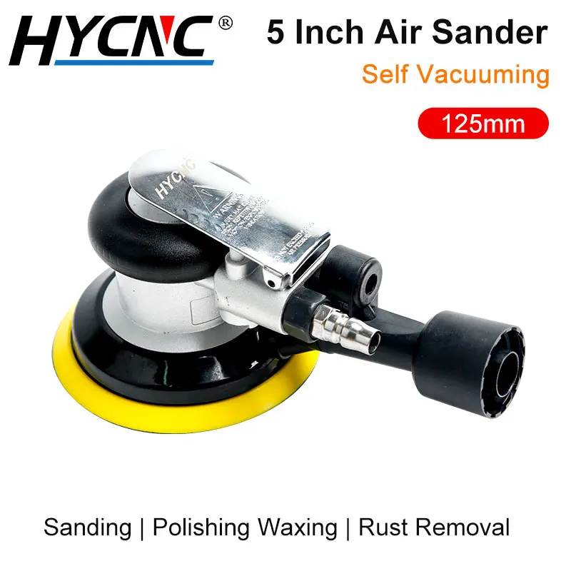 5 Inch Pneumatic Sander 125 MM Self-Aspirating Grinding Machine Round Sandpaper Track Polishing Machine Car Waxing Machine