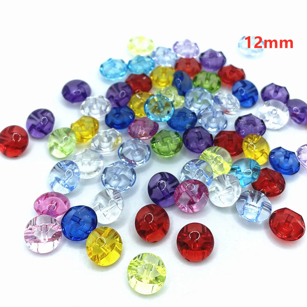 suoja 50PCS mix color Clear Flower Round Plastic Buttons Half Ball 11mm 12mm 13mm Sewing Craft U PICK