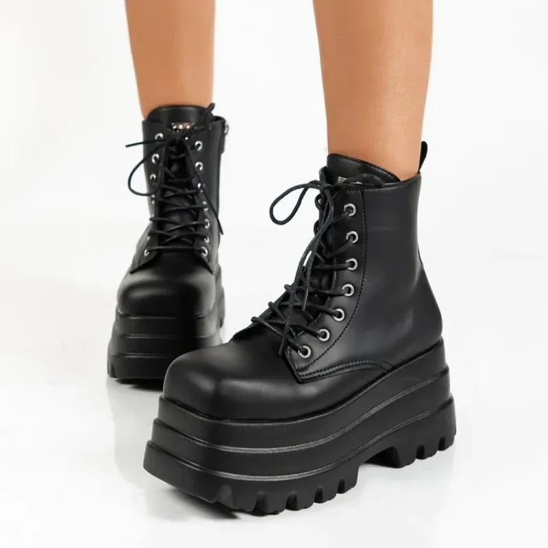 Women Boots Gothic Chunky Platform Motorcycle Boots Women New Autumn Winter Shoes Punk Thick Bottom Fashion Ankle