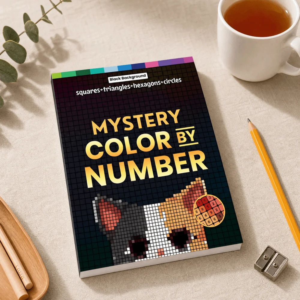 DIY Painting Mystery Mosaics Coloring Book Hand Drawn Relaxation Drawing Workbook Number Painting Artistic