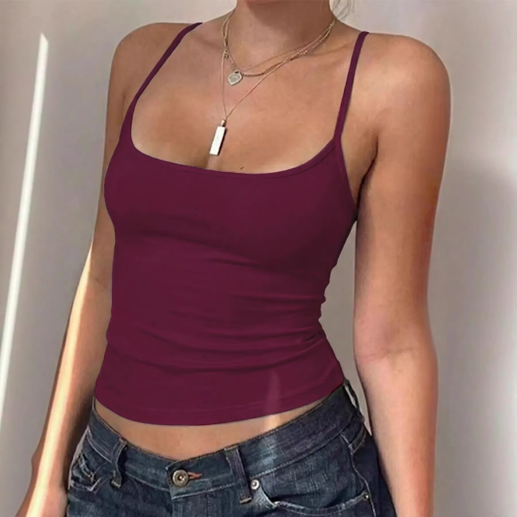 Straps Slim V-neck Women's T-shirts Sexy Beach Gym Cropped Tanks Tops Camisoles Vintage Y2K Tees Tshirts Cheap Clothes Woman