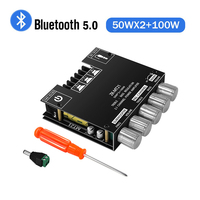 ZK-MT21 Channel Bluetooth 5.0 TPA3116 2.1 Subwoofer Amplifier Board 50W X 2+100W Power Audio Stereo Amplifier Board Bass AMP AUX