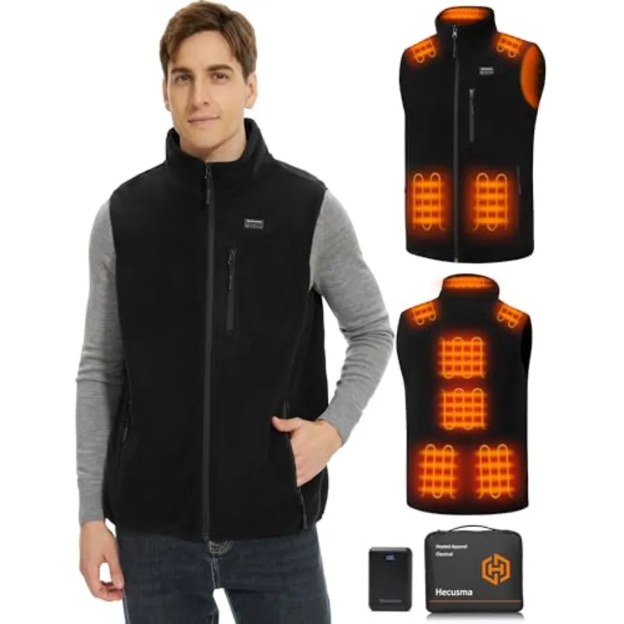 

Fleece Heated Vest for Men with Battery Pack 16000mAh 7.4V Warming Mens Heated Vest Fleece Heating Vests for Men