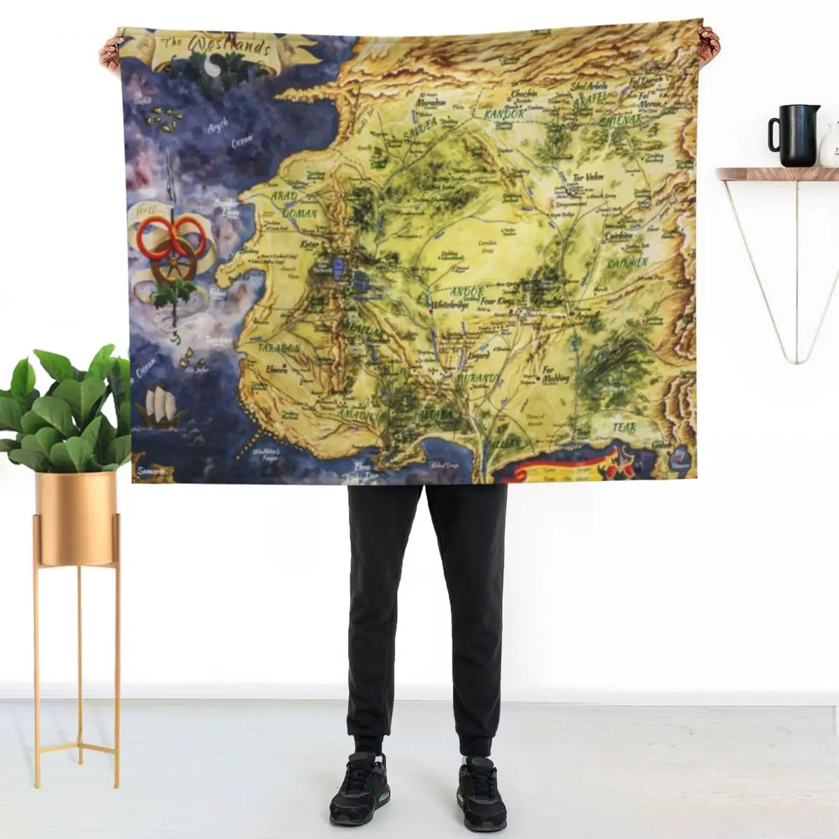 Fantasy Wheel of Time Map Throw Blanket cosplay anime Luxury Designer Retros Bed covers Giant Sofa Personalized Gift Blankets