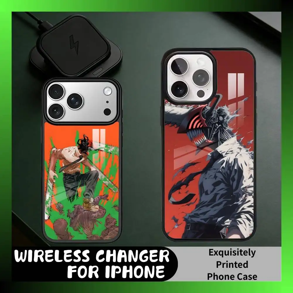 

Anime C-Chain-saw MAN D-DenJi Phone Case For iPhone17,16,15,14,13 Plus,Pro Max Magnetic For Magsafe Wireless Charging