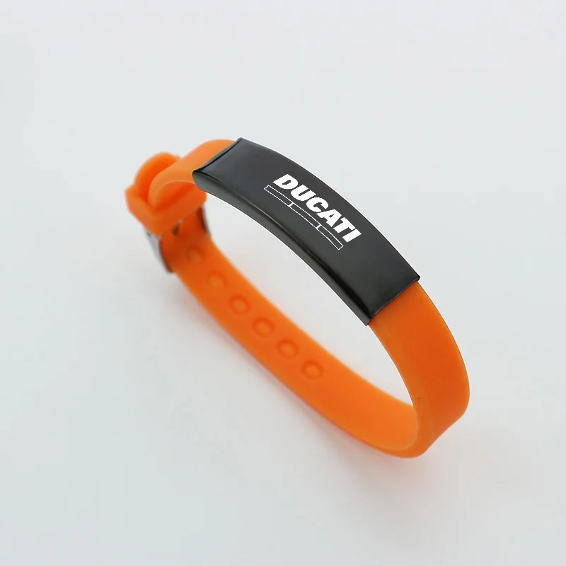 1pc ajustável pulseira de silicone à prova dwaterproof água moda pulseira de metal para ducati scrambler multistrada 950 1100 1260 esporte monstro