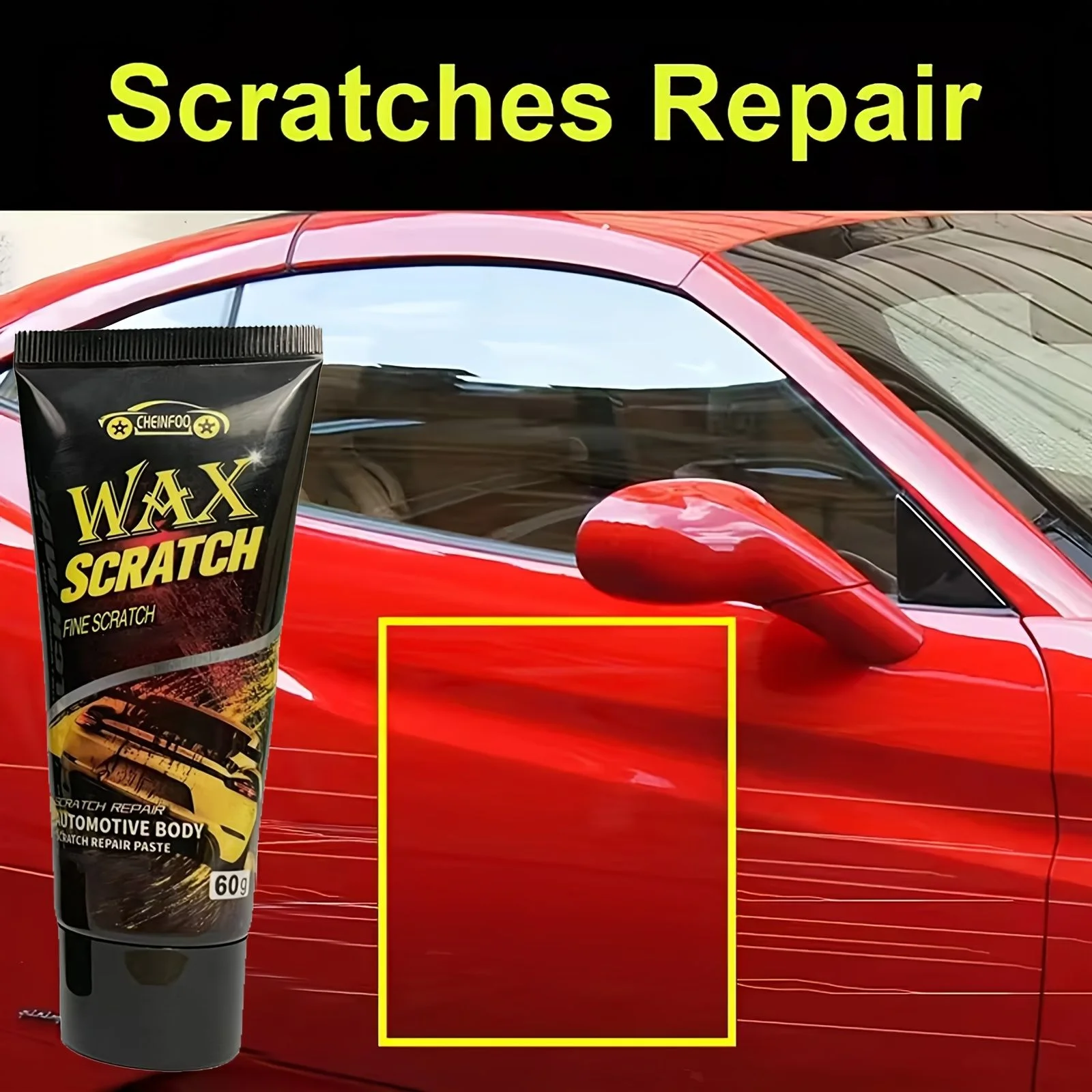Car Body Scratch Repair Wax, Remove Fine Scratches, Swirl Marks & Restore Paint Shine