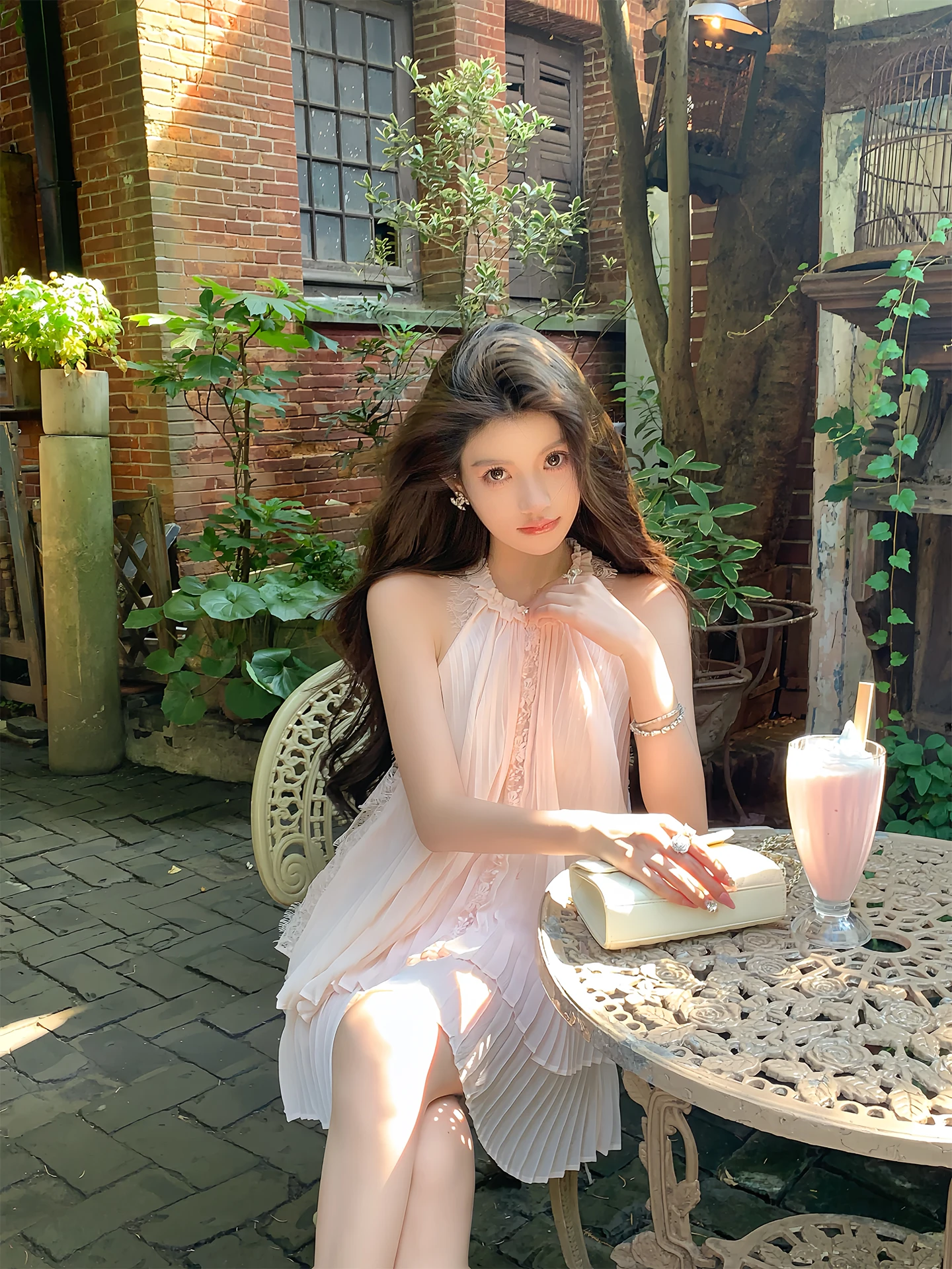 

Розовый кружевной комплект Ne Svel Top и ort Юбка Yexia0Ting Casual Sle Summer Faion Женский комплект из двух предметов