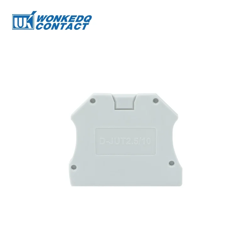 10Pcs D-UT2.5/10 End Cover For UT2.5/UT4/UT6 Din Rail Terminal Block Accessories Direct Mount Barrier Plate End Protect D-UT 2.5