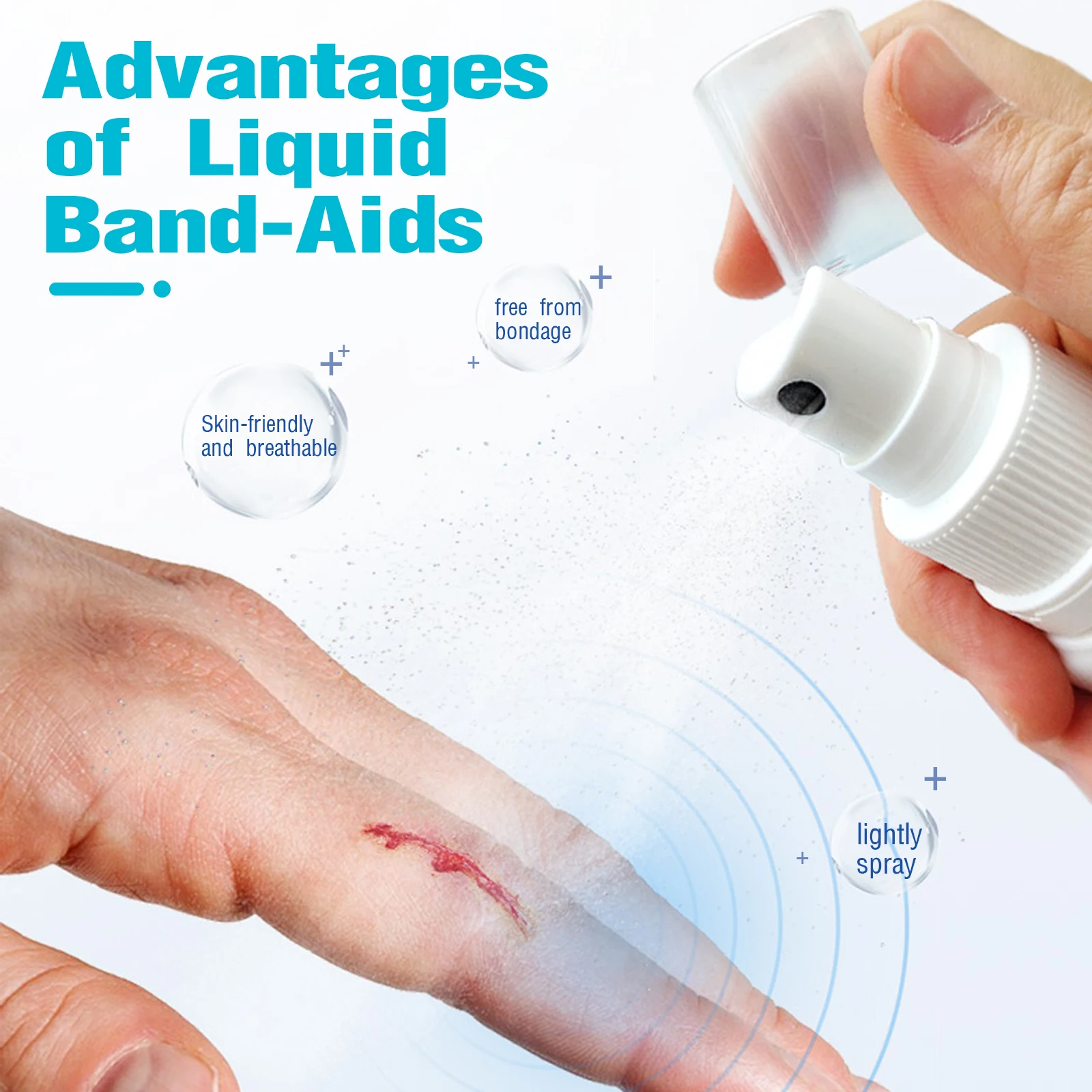 Liquid Bandage Spray Cleansing Waterproof Wound Care Spray Invisible Protective Film Transparent Liquid Breathable Band Aid Mist