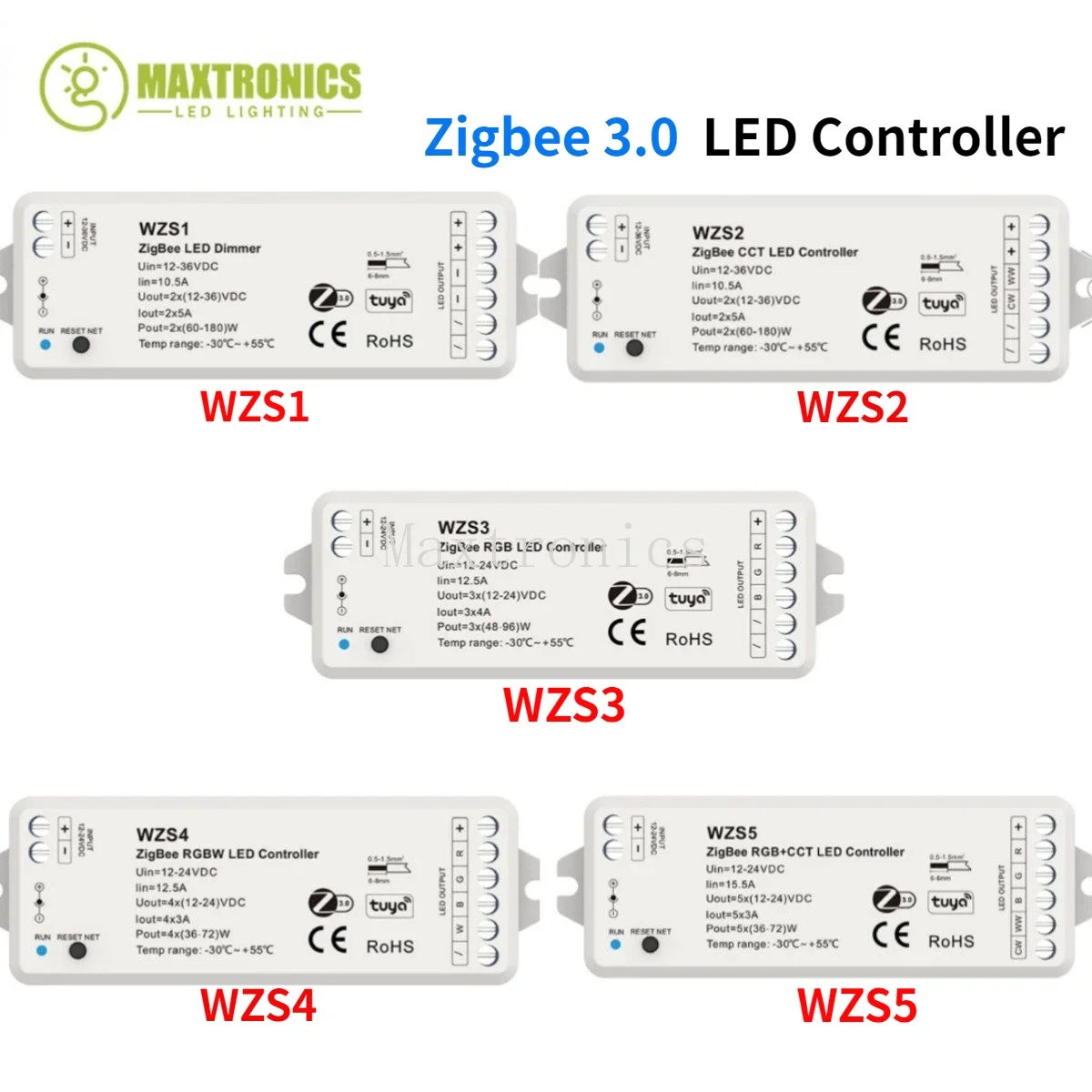 DC12-24-36V Zigbee 3.0 LED Controller WZS1/2/3/4/5 Voice /Google/Alexa control For Single Color CCT RGB RGBW RGB+CCT Led Strip