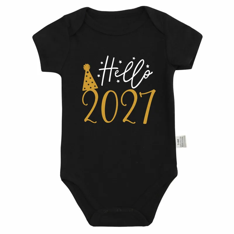 Hello 2027 Newborn Baby Bodysuit Cotton Short Sleeve Infant Rompers Body Baby Boys Girls New Year Ropa Clothes Christmas Gift image 5