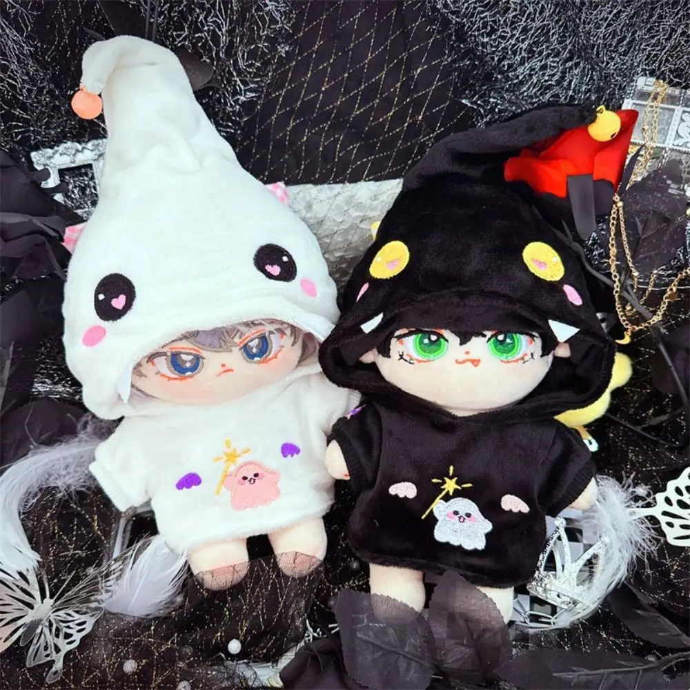 

Hoodie Cotton Doll Clothes Ghost Mini Plush Doll Clothes Black White No Attribute Doll Clothes Doll Accessories