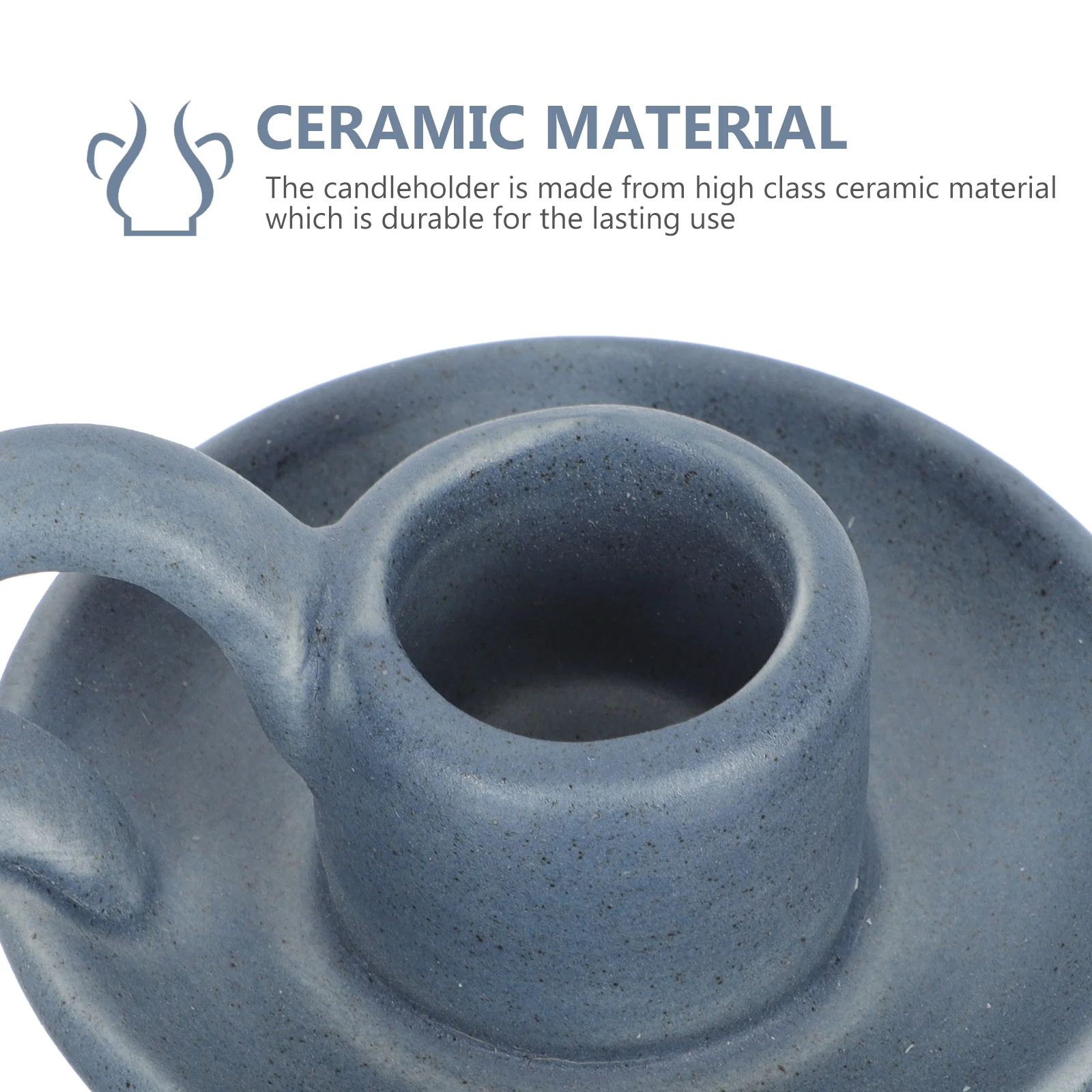 

2Pcs High Class Ceramic Holders Creative Design Table Adornment for Bedroom Hotel Living Room Blue Ceramic Holder