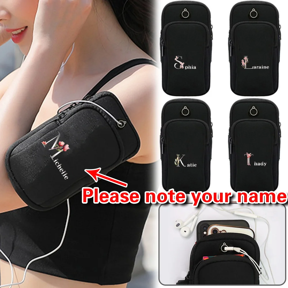 

Персонализированная сумка для телефона с индивидуальным именем, простая сумка на руку для фитнеса, сумки для бега на открытом воздухе, сумки на руку для мобильного телефона, универсальная сумка на молнии