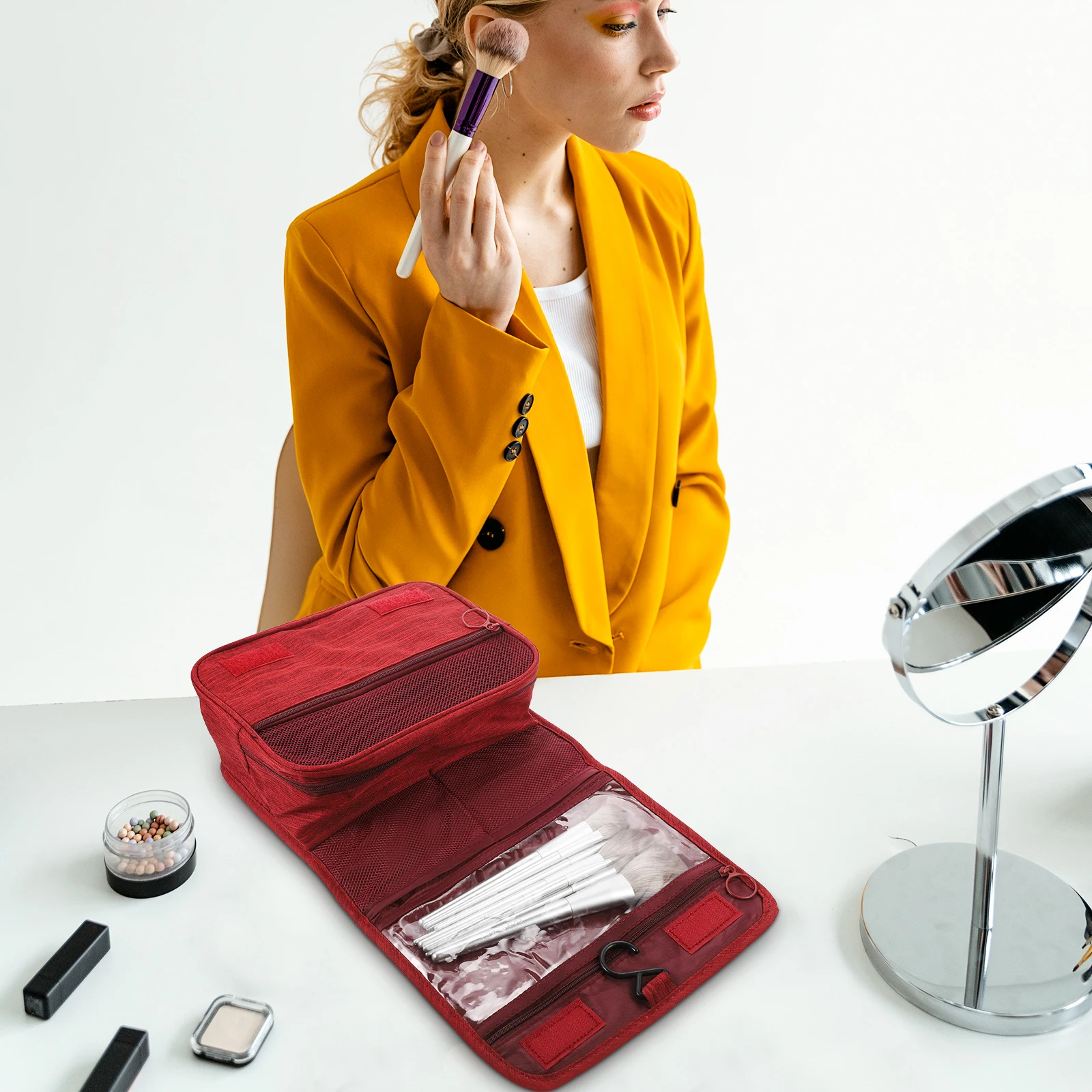 

Folding Hanging Toiletries Bag Large Capacity Travel Organizer Multipurpose Storage Wash Bag Portable Travel Accessory