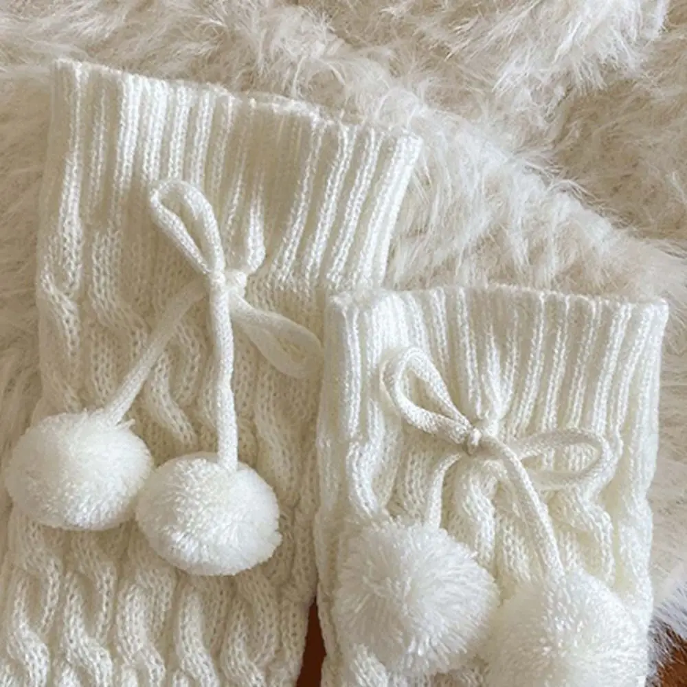 Kawaii Koreanischen Stil Kinder Beinlinge Balletcore JK Gestrickte Bein Abdeckung Lolitas Fuß Abdeckung Plüsch Ball Bein Socken Baby